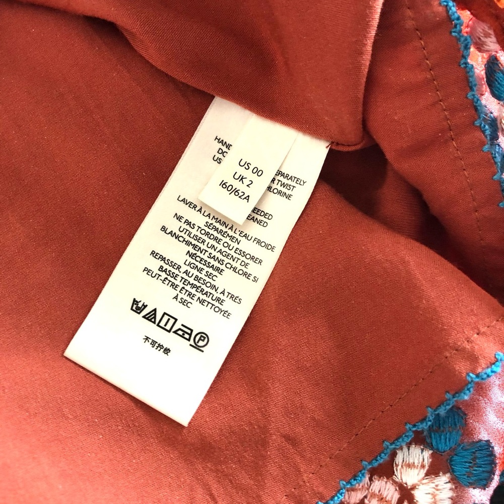 NWOT Anthropology Boho Tile-Embroidered Maxi Skirt in Rust - Picture 4 of 9